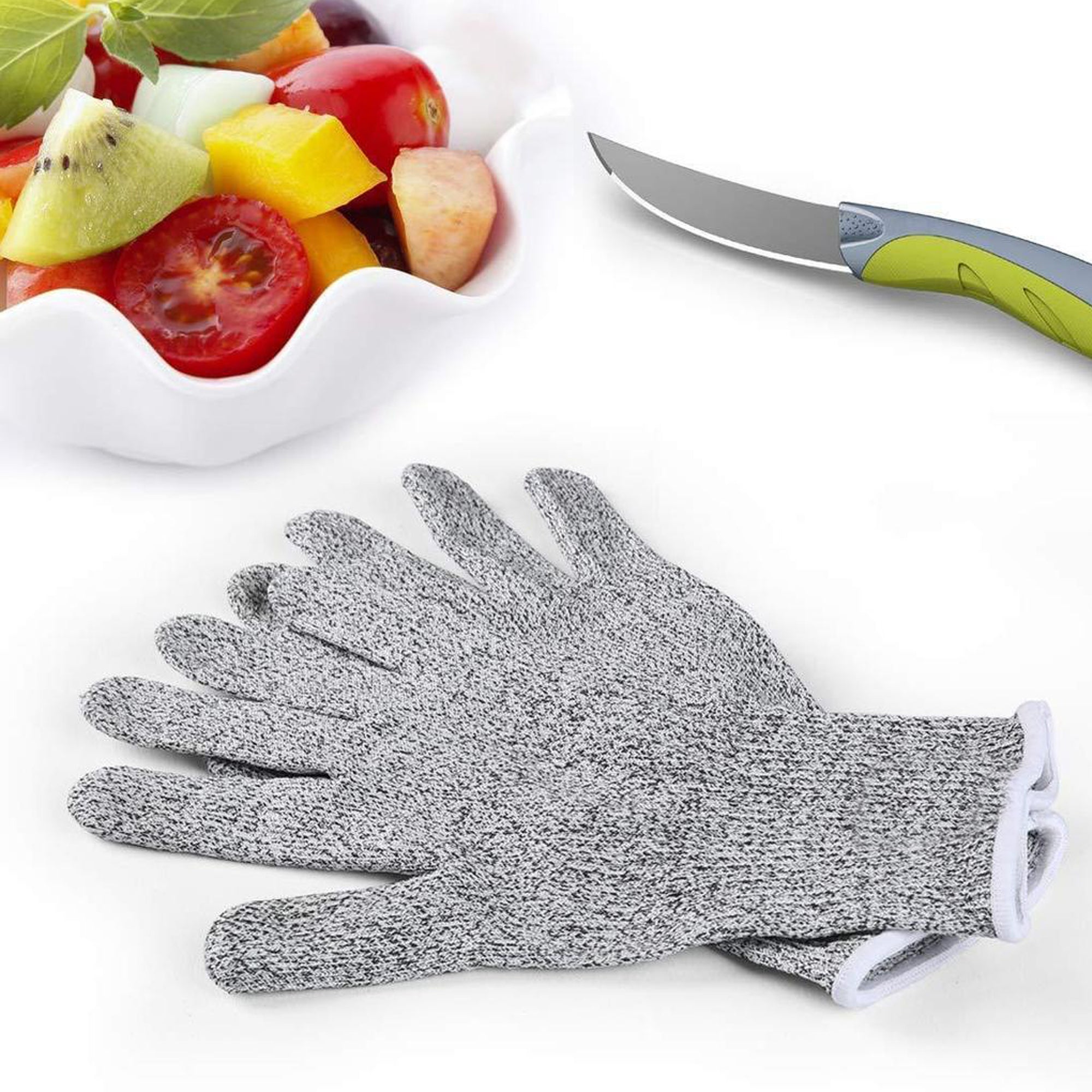 Multicolor safety gloves for cutting and industrial use. Multicolor safety gloves for cutting and industrial use.